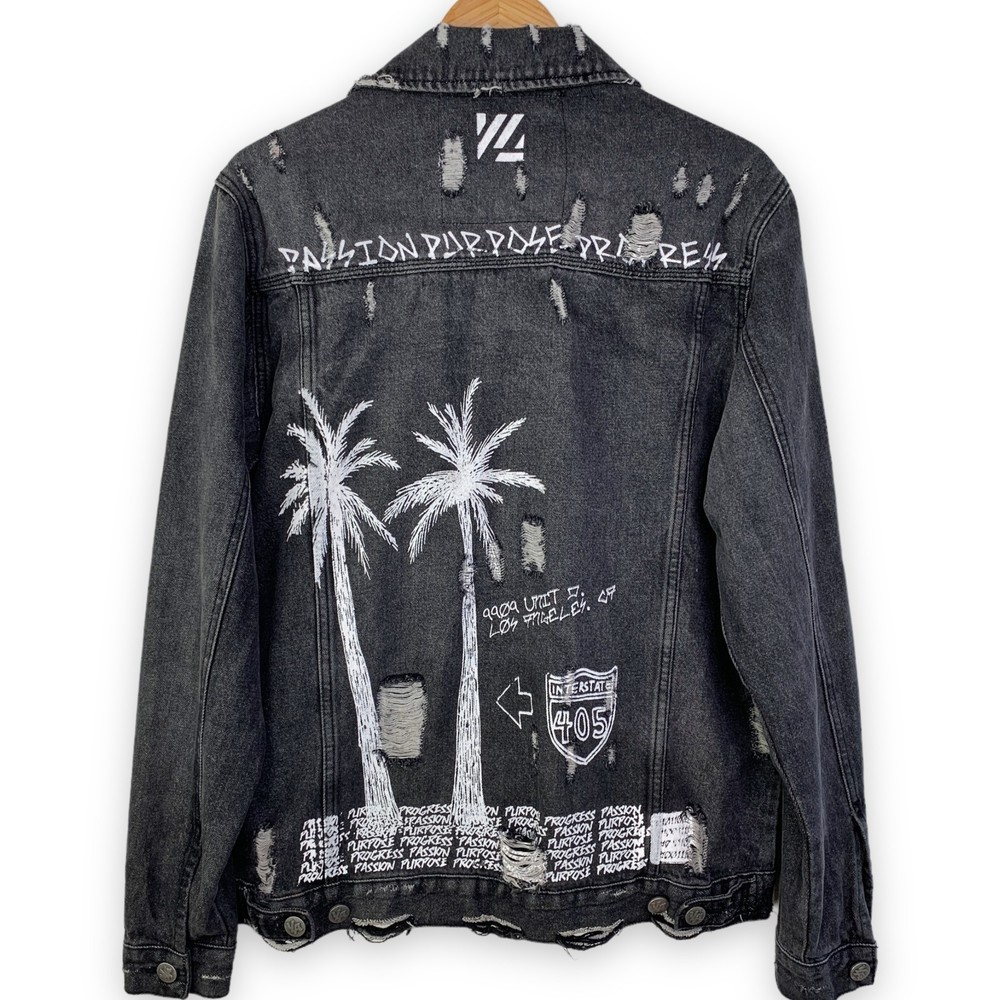 YoungLA Rockstar 631 Denim Jacket Graphic Streetwear Limited Edition Mens Medium